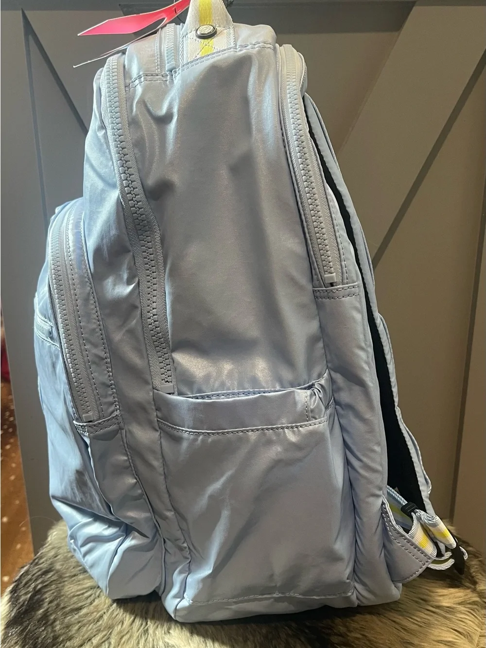 Kipling Seoul Extra Large 17” Clear Sky Metallic Blue Backpack NWT